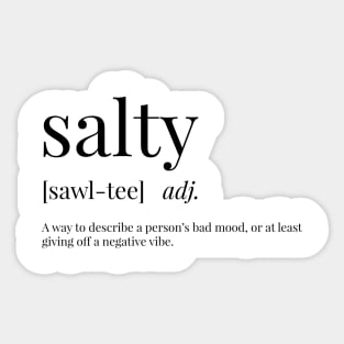 Salty Definition Sticker